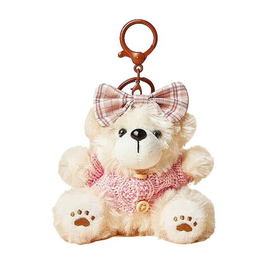 Niedlicher Plüschbär Schlüsselanhänger für Frauen Stofftier Taschenanhänger für Handtasche Rucksäcke Geldbörsen Gepäckanhänger Accessoire