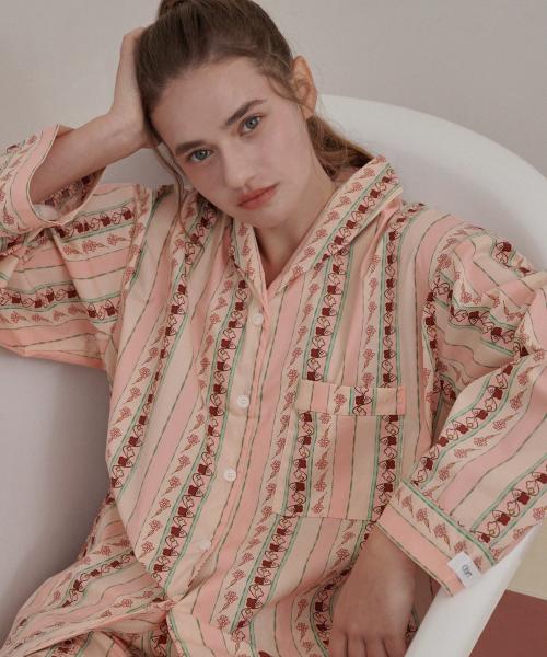 

[OFF HOUR OBJET] Ruby Petal Bay Long Sleeve Pajama Set [Shipped from Korea] 100% Authentic M