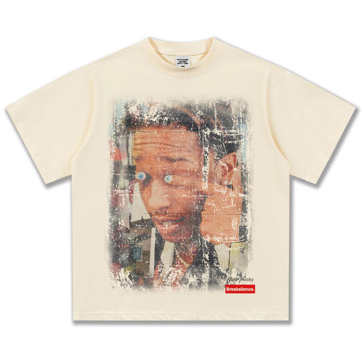 

ASAP Rocky Graffiti Graphic TShirt Unisex Oversized Distressed Print Rap Artist Fan Merch Breathable Cotton Streetwear Casual Top 4XL