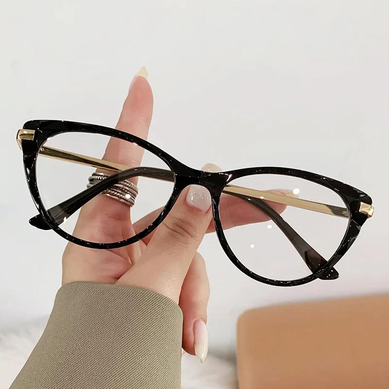 New Sexy Cat Eye Glasses Women Anti Blue Light Transparent Eyewear Brand Designer Vintage Clear Eyeglasses Optical Frame