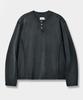 Dimiteulibeullaeg Four Seasons Essentials Henley Neck Long Sleeve T-Shirt_Pigment Charcoal
