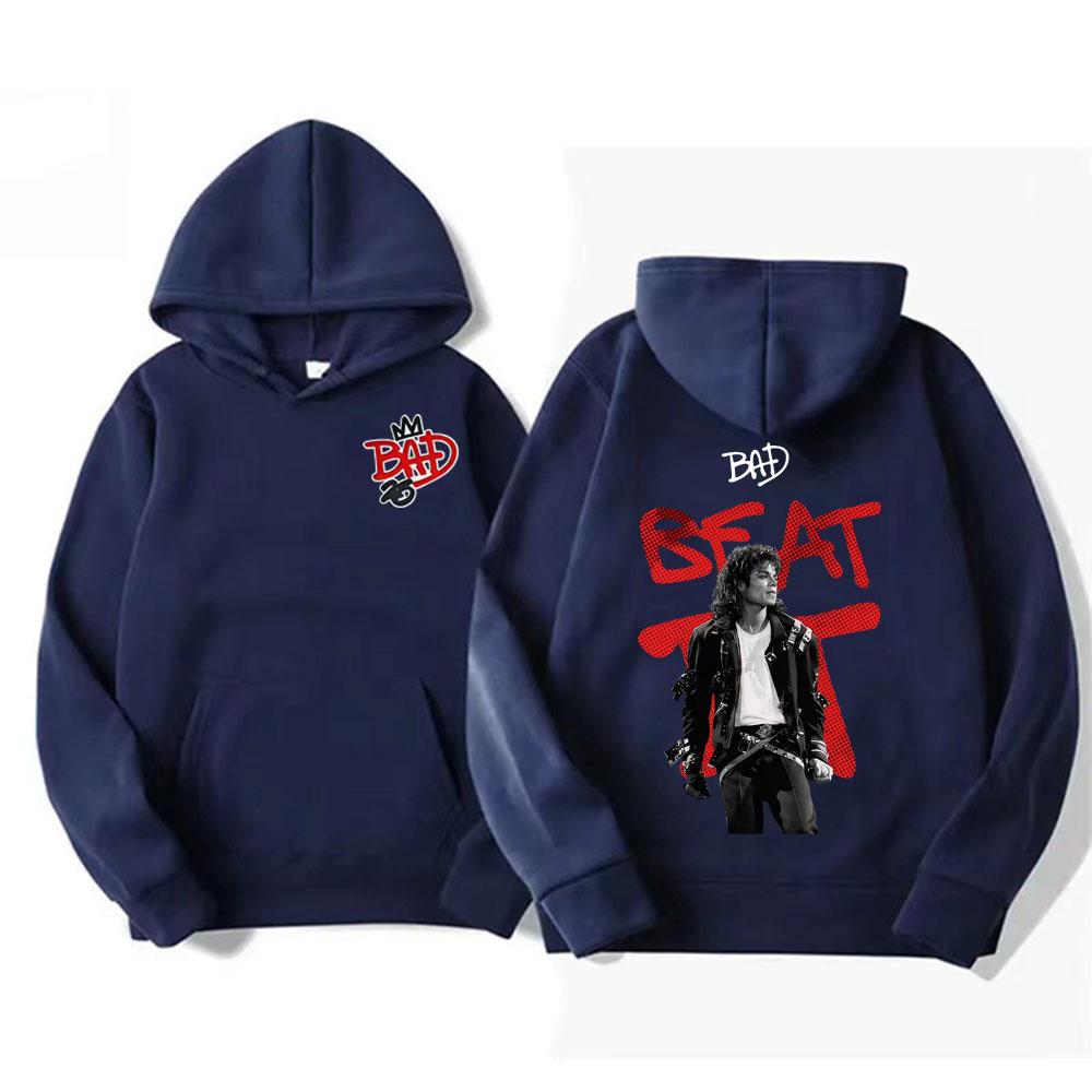 The King of Pop Michael Jackson Bad Era Tour Hoodies Men Women Sweatshirt High Quality Long Sleeve Hooded
