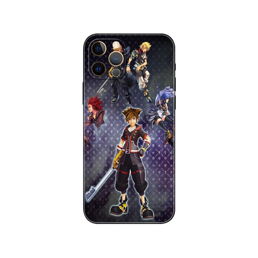 Custodia per telefono in stile Anime Kingdom Hearts per iphone 5 5s 2020se 6 6s 7 8 plus x 10 XR XS 11 12 13 mini pro MAX cover posteriore in tpu nero