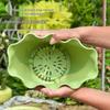 Elevated Breathable Plastic Flower Pot with Lotus Leaf Edge