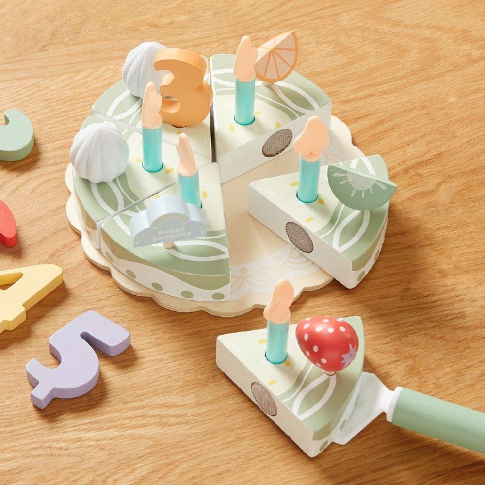 Play House Wooden Cake Model Wooden Kitchen Pretend Toy  Toddlers Boys Girls