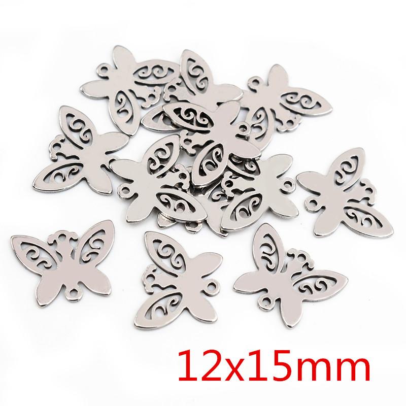 20pcs No Fade 316 Stainless Steel Double Loops Star Heart Cute Charms Pendant DIY Jewelry Findings for Necklace Bracelet