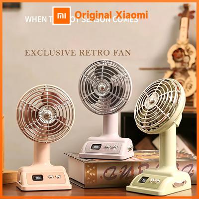 Xiaomi Retro Nostaljik Klasik Masaüstü Ofis Fanı 100 Hız Seviyesi Ayarlanabilir Öğrenci Yurdu Şarj Edilebilir Fan