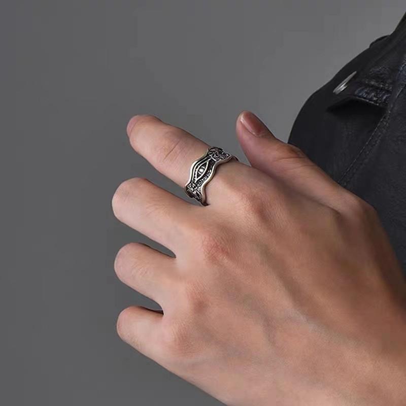 Men Hip Pop Eye of Horus Open Ring