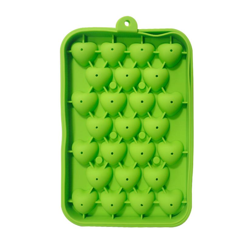 

Silicone Ice Cube Tray, Heart-Shaped Ice Cube Mold, Household Ice Ball and Colored Ice Cube Maker, Easy-Release Silicone Ice Cube Tray Heart-shaped зелёный