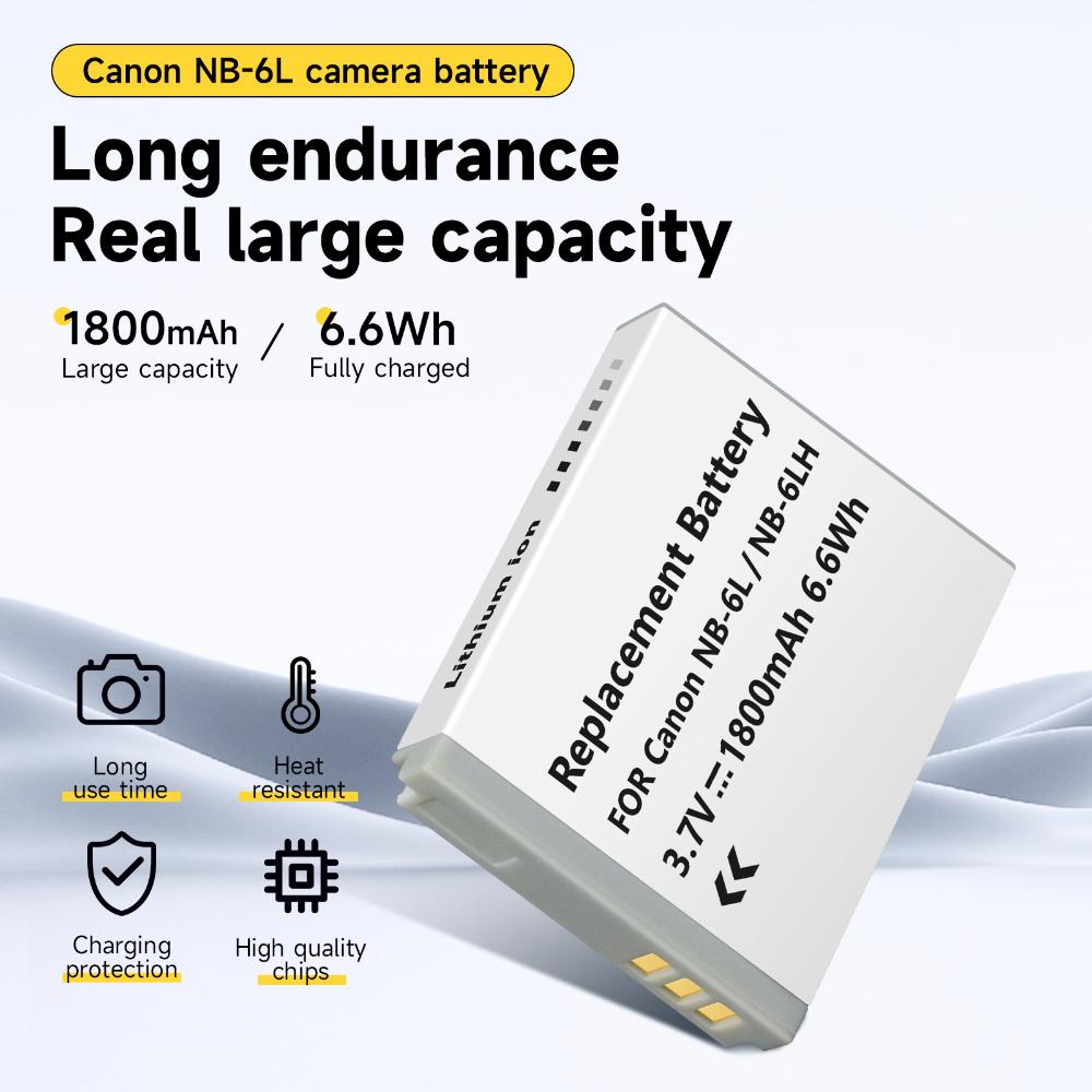 1800mAh NB-6L NB6LH Kameraakku NB6L NB-6LH Akku für Canon PowerShot D30 D10 S120 S90 SX700HS SX280HS IXUS210 SD35001S