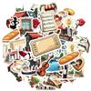 35pcs-100pcs Playful Culinary Delights Stickers Vintage French Culture Teacher Reward Stickers Graffiti Decals For Car Sticker