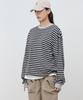 Modernoment Striped Oversized String Long Sleeve [Gray]