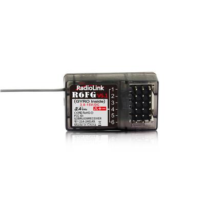 Radiolink R6FG Gyro Receiver, 6-Channel 2.4GHz RC Waterproof Receiver with Voltage Telemetry, 400M Long-Range Control, for RC Crawlers, Drift Cars, an