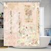 Vintage Dekor Duschvorhang Mit Blumen Rosa Rustikaler Druck Für Badezimmer Weicher Stoff Wasserdicht Heimdekoration