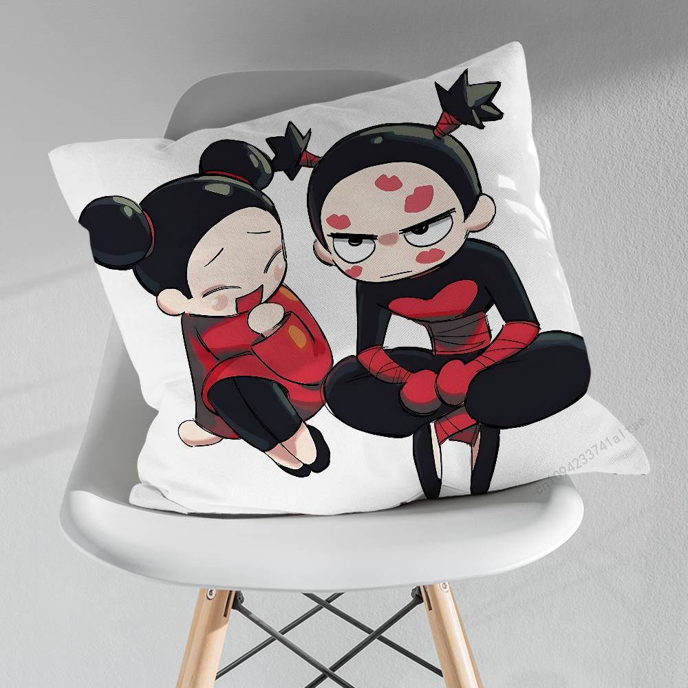 Cute PPucca Love GGaru Throw Pillow Case Living Room Sofa Cushion Cover For Home Bedroom Decoration Protector