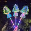 Latest Kids Gold Wire Christmas Tree Light-Up Magic Wand Led Shiny Party Props Holiday Christmas Toys Creative Luminous Toys