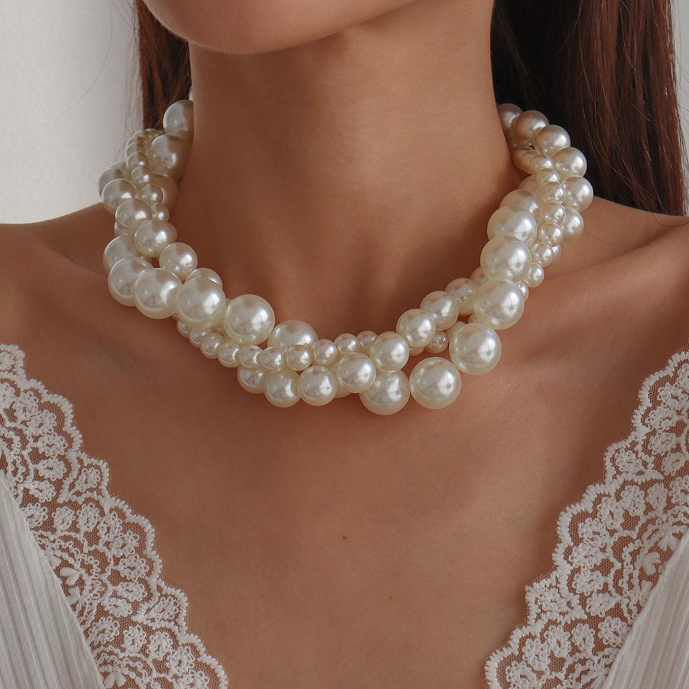 Fashion jewelry, bohemian multi-layer necklace, popular street auction popular pearl necklace.