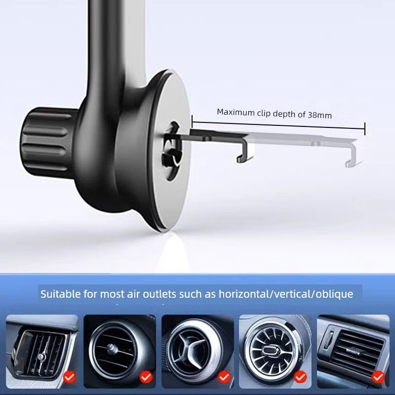 Car Phone Holder 2023 New Arrival Car Interior Air Outlet D Clip Car Navigation with Hooks Fixed Horizontal and Vertical Oblique Special