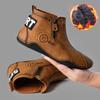 New Men's Short Boots  British Classic Retro Flat Bottom Cotton Shoes Outdoor Business Sports Casual Shoes
