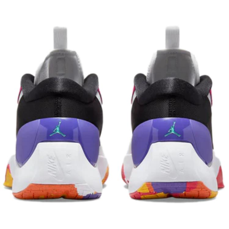 Jordan Zoom Separate Abrasion Resistant Mid top Basketball Shoes Men's White Black Purple DH0248-130