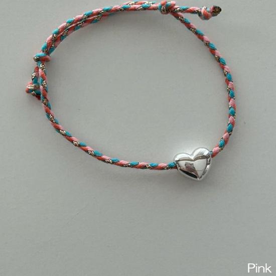 Murmur [925silver]Color Rope Heart Bracelet