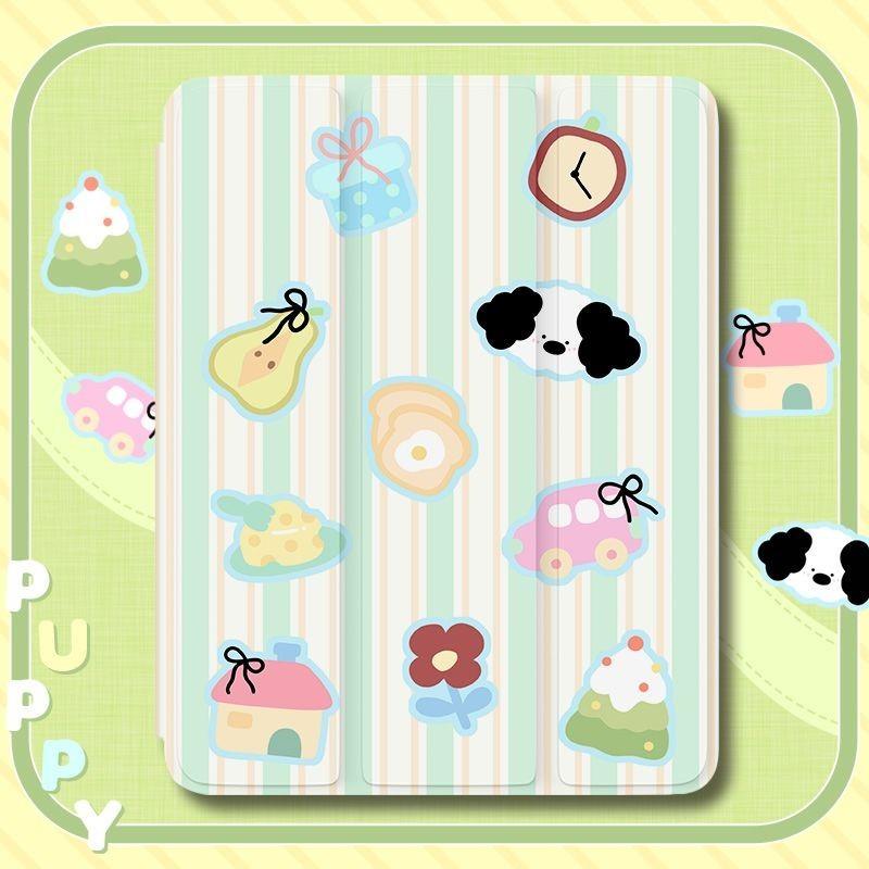 Für iPad 2021 9. 10.2 Hülle Süßes Tiermuster iPad Tri-fold Hülle für iPad 2022 10. 10.9 Air4 Air5 10.9 mit Bleistifthalter