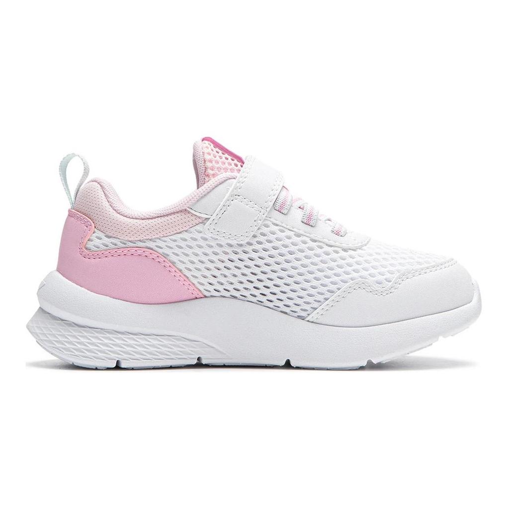 Li Ning Comfortable Simple Shock Absorbing Wear Resistant Low Top Casual Shoes Kids sneakers White Pink YKNU080-2