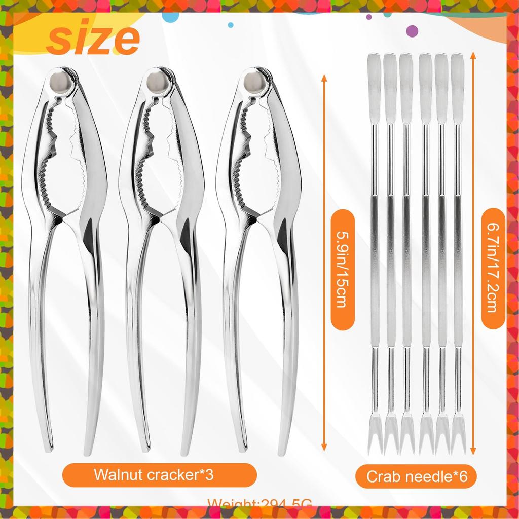 Promotion! Seafood Crackers Tools Nutcrackers Set, Crab Nut Lobster Opener Shellfish Lobster Leg Sheller Kitchen Kits 9 Pack