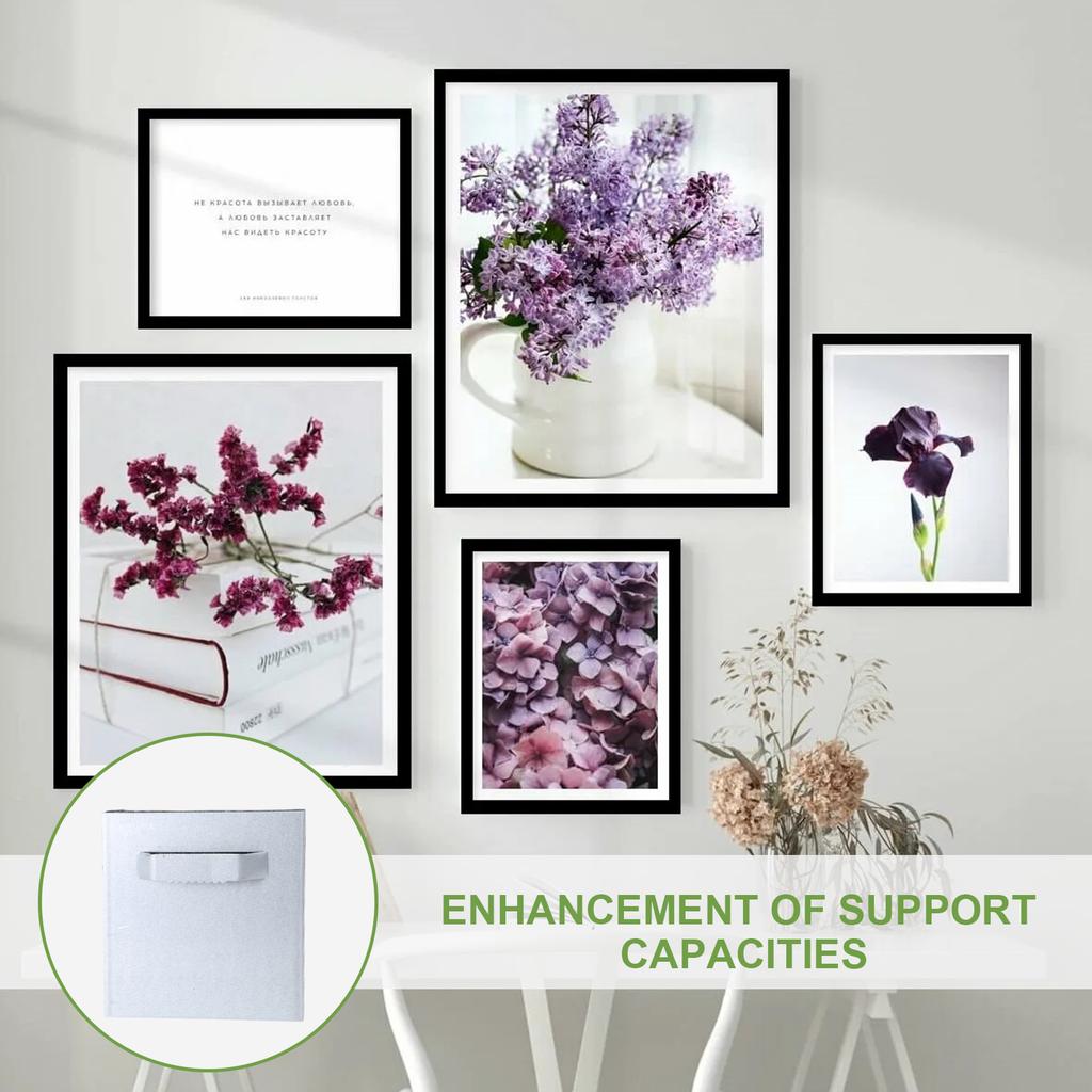 Metal Self Adhesive Hangers Aluminum Square Wall Mount Set Self Stick Metal Hangers Set for Picture Art & Mirror Hanging