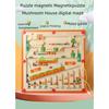 Wooden Magnetic Maze Puzzles Game for Children Color and Number Pen Moving Ball Learning Education Montessori Toys Gift for Kids