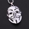 V-for-Vendetta Pendant Necklace: Titanium Steel Hip Hop Style, Long Chain, Trendy for Men