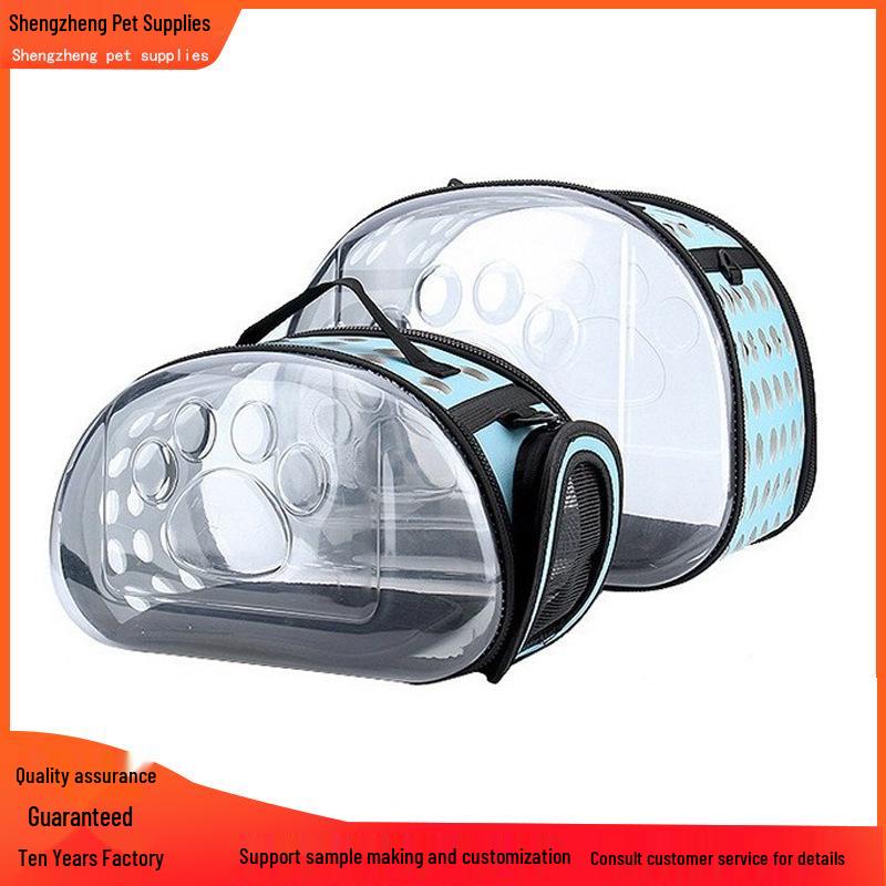 

Clear Foldable Pet Carrier for Cats and Dogs - Portable Travel Bag for Pets Small 36*22*20cm синий