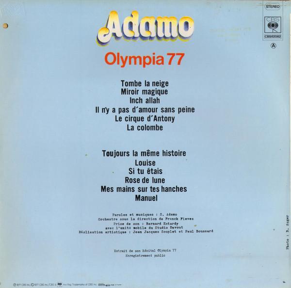 

LP Record ADAMO Olympia 77 CBS82082 CBS 1977 France Pop Used