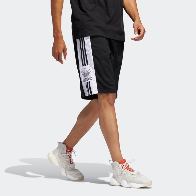 Adidas Originals Trefoil Mesh Outline Shorts Casual Sport Men Shorts Black DV3184