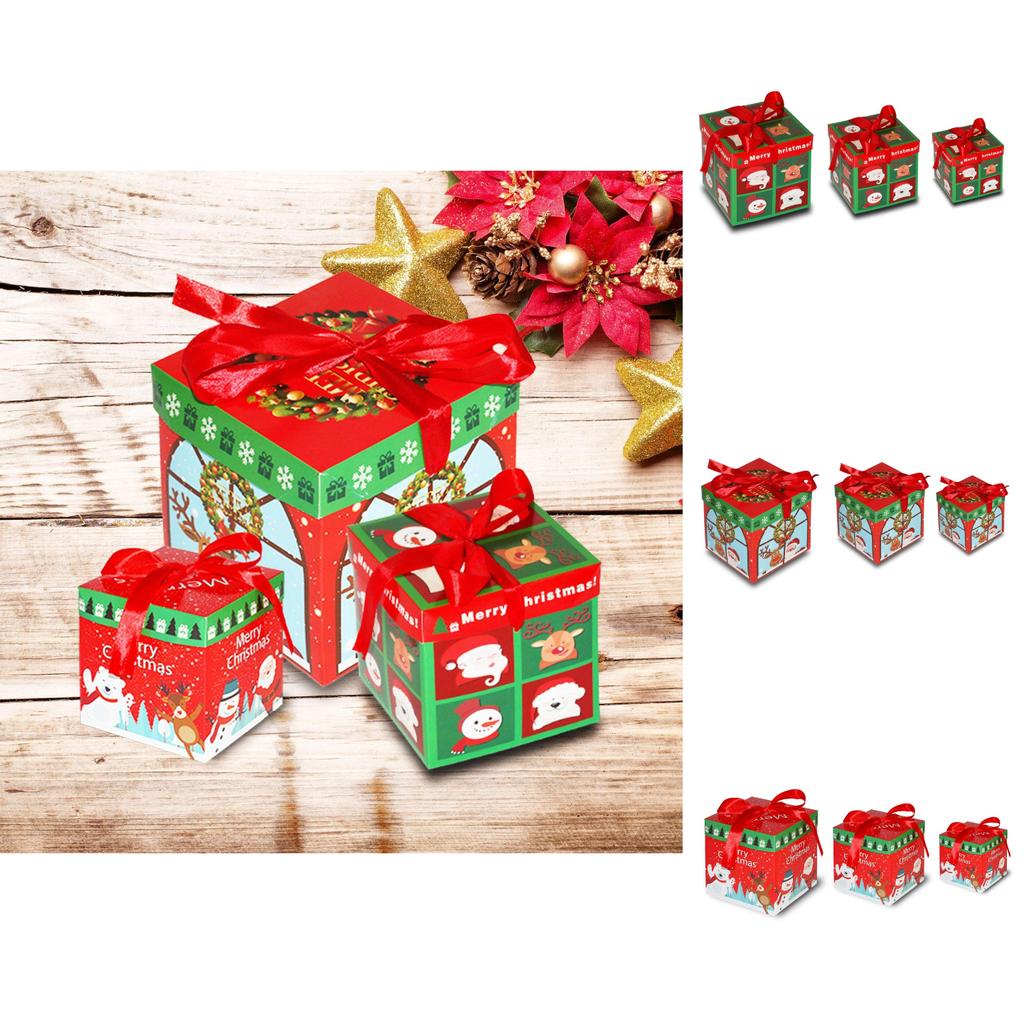 Delightful Three Piece Christmas Gift Box Set Featuring Cheerful Cartoon Design For Holidays