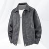 Large size jacket men's pu men's leather jacket men's suede fat man's lapel jacket men's wide leather jacket men's