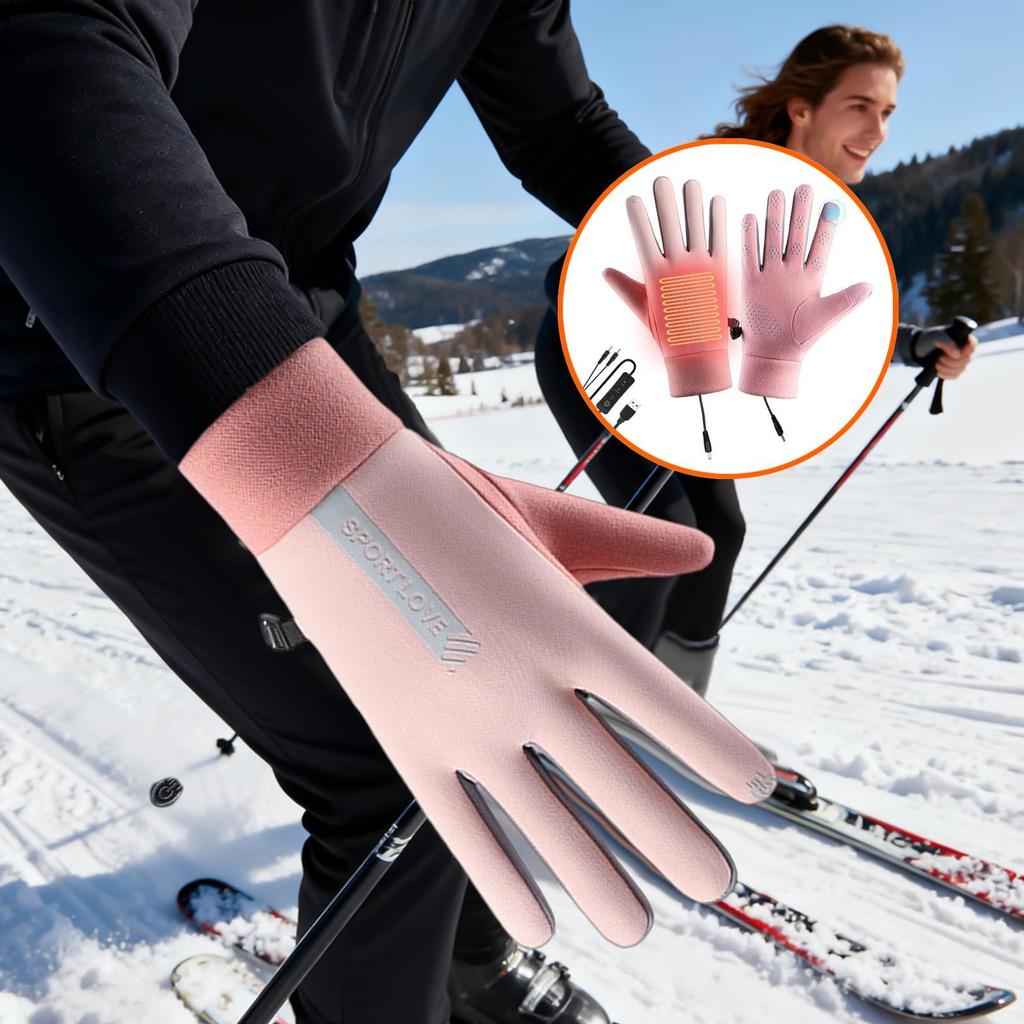 Heated Gloves Flexible Control USB Powered Warm Outdoor Sport USB Heating Gloves For Skiing Hiking Cycling Snowboarding Sledding