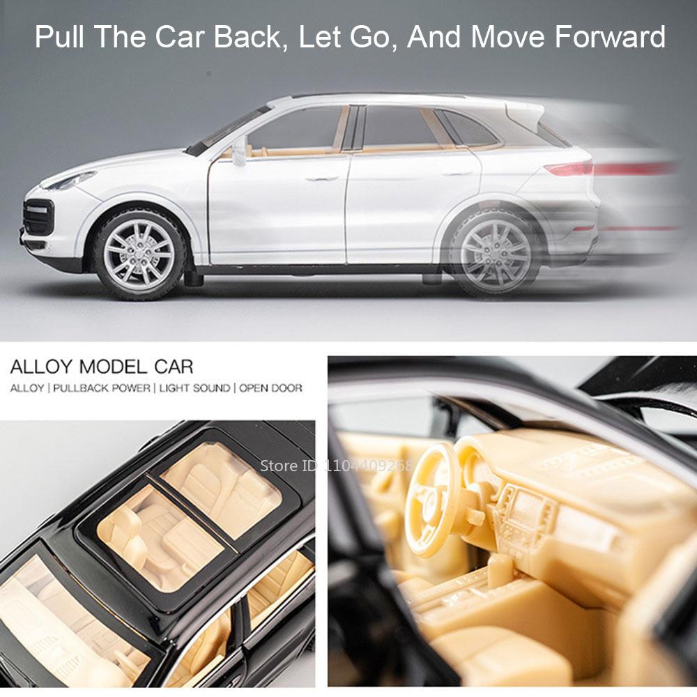 1:32 Cayenne Turbo Taycan Luxus-Automodell Spielzeug Druckgussmetall Sound Licht Rückzieher Miniatur-Supersportwagenmodelle Weihnachtsgeschenke