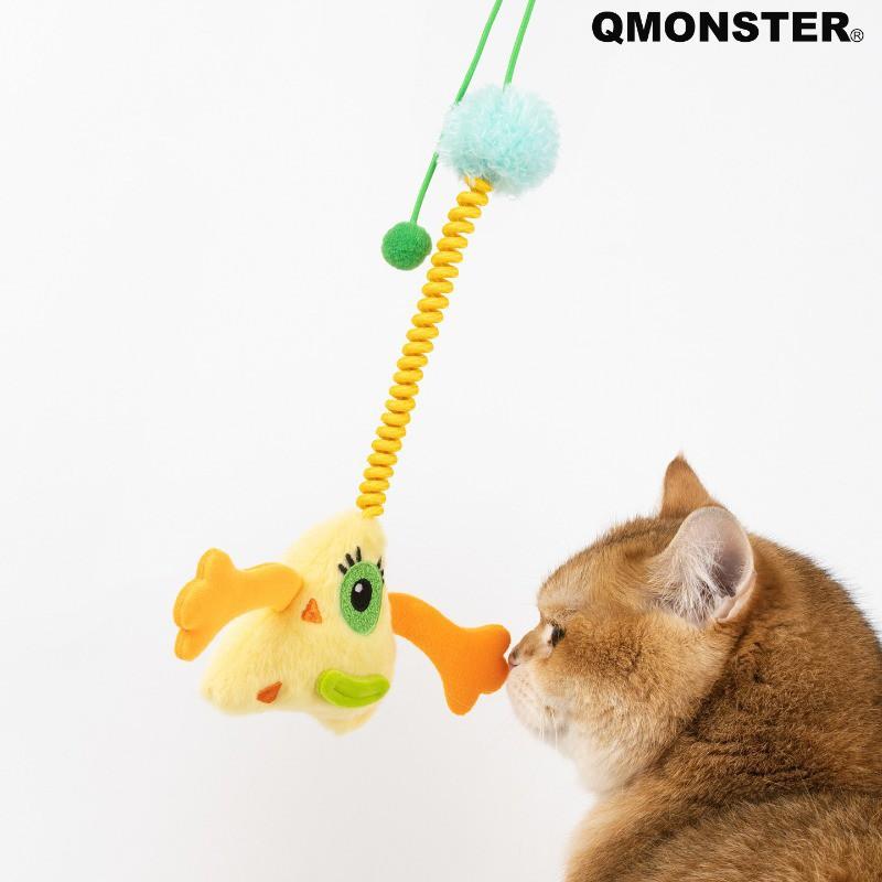Interactive Cat Toy With Stretchy Rope Crinkly Sound Bird-Like Motion Kitten Entertainment Indoors