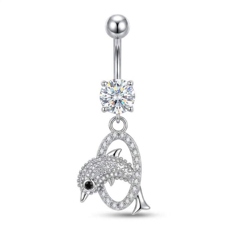Mixed-Style Navel Piercing For Women Sexy Body Belly Piercings Rhinestone Butterfly Curved Belly Button Rings