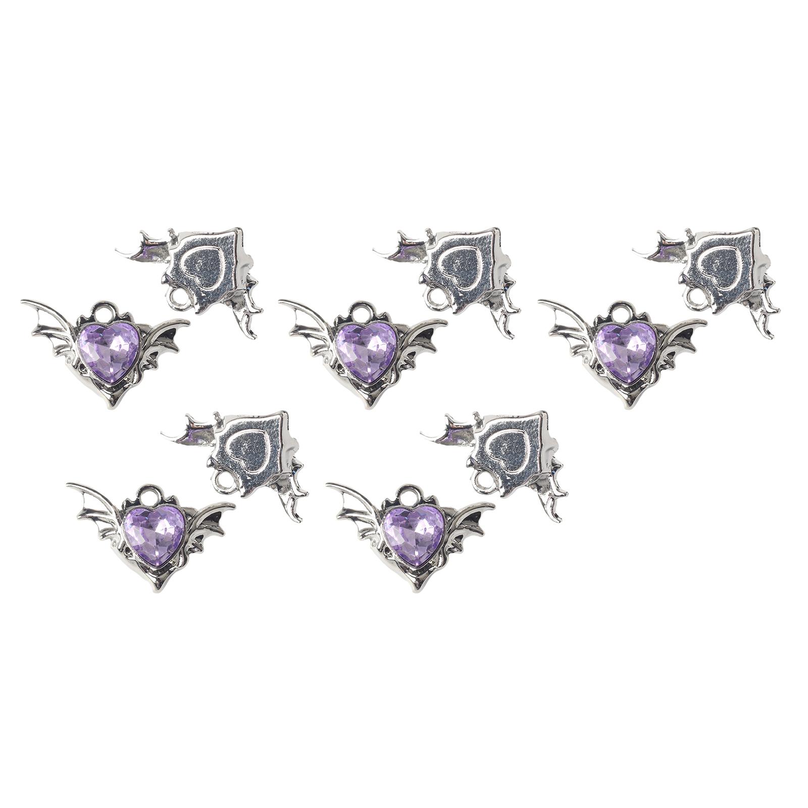 

Set of 10 Bat Wing Heart Charm for Necklace Bracelet Zircon Pendants Handmade Jewelry Accessories for Craft Lover C