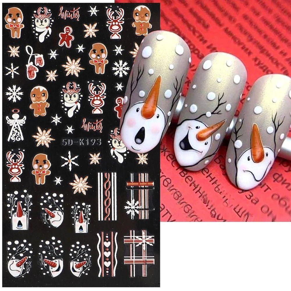 

Santa Claus Nail Art Decals Manicure Accessories Christmas Nail Stickers New Year Nail Decoration 5D-K193