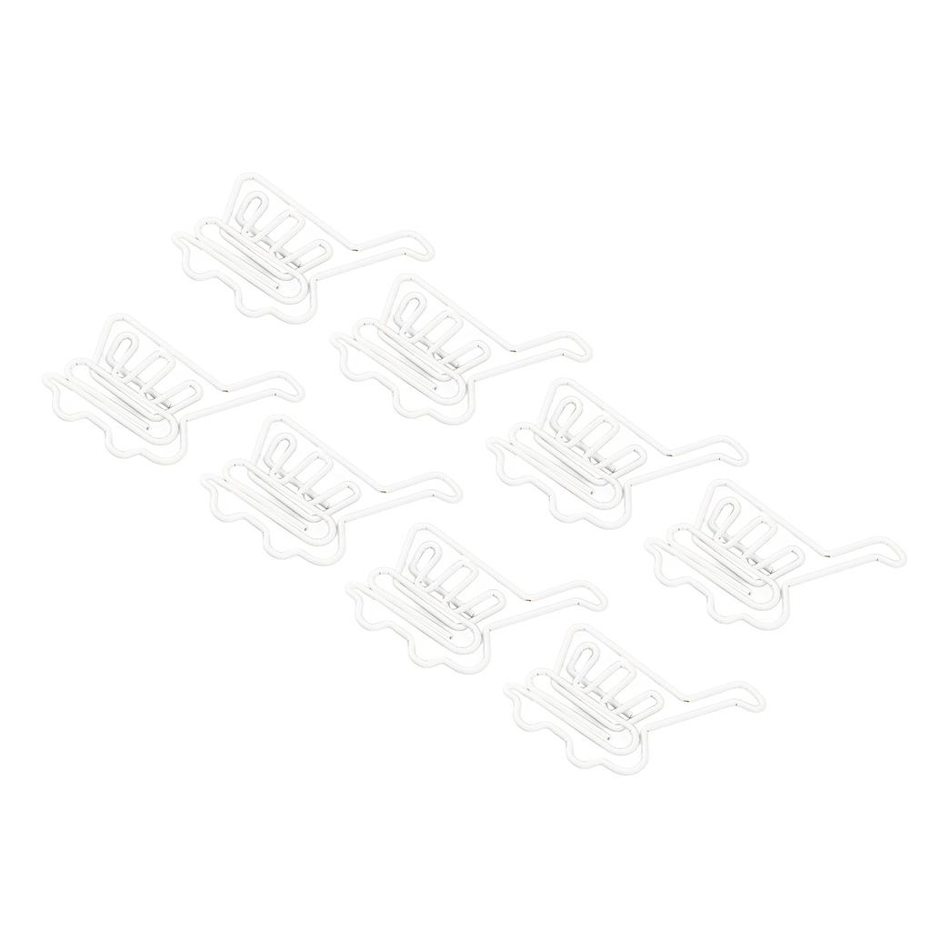 50 Stück Büroklammern, weiß, Einkaufswagen-Form, klein, stabil, Metall, Büroklammern für Büro und Zuhause, D