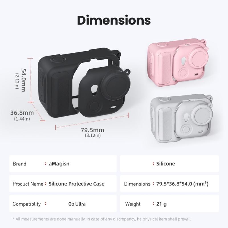 1 Set Shockproof Silicone Case For 360 GO Ultra Sports Camera Anti Scratch Anti Dust Water Resistant Flexible Grip