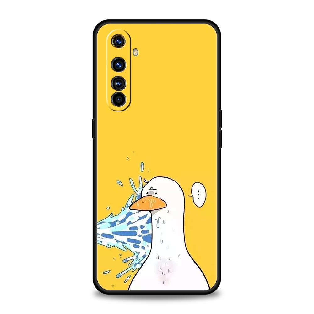 Cartoon Duck Case For Realme C67 C63 C55 C53 C35 C25 C21 GT 2 3 5 6 10 11 12 13 Pro Plus 5G Soft TPU Phone Cover Fundas Capa Bag