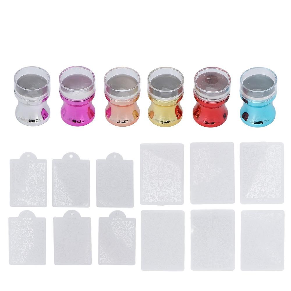 6pcs Silicone Nail Art Stamper Transparent Silicone Stamper Manicure Stamper DIY Nail Art
