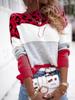 Animal Print Color Block Crewneck Casual Knit Sweater Women's Fall Winter New Arrivals Long Sleeve Base Layer