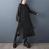 Long sleeve Plus size vintage Black new in dresses for women casual loose Spring autumn dress