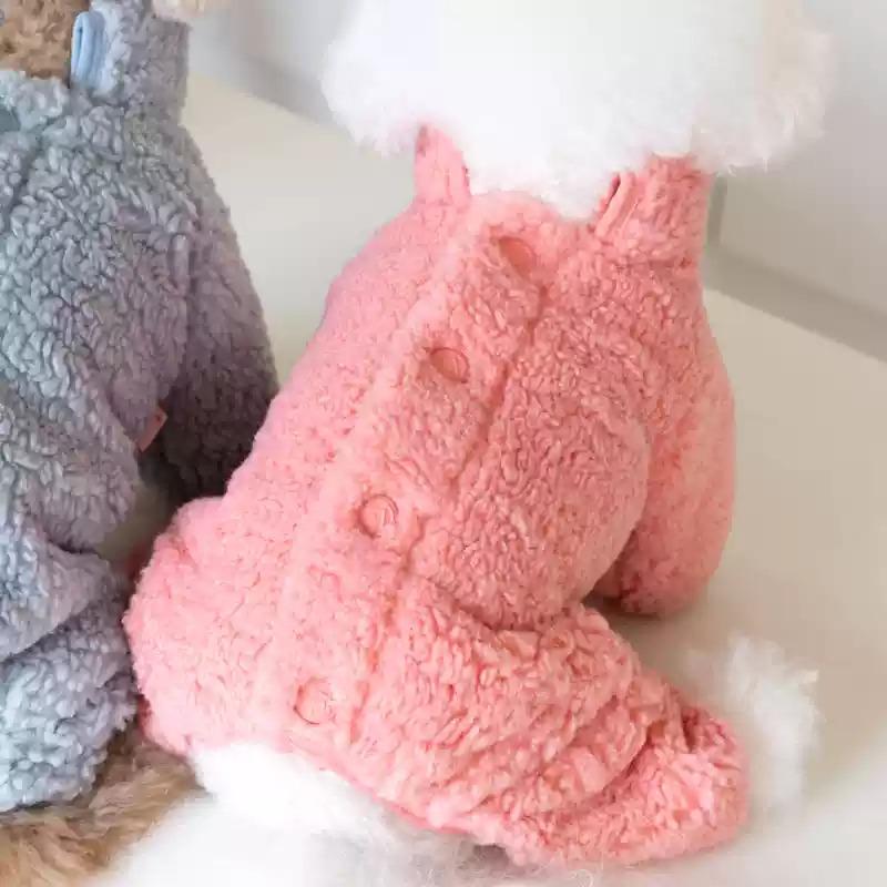 

Thicken Warm Dog Clothing Jumpsuit Winter Pet Apparel Puppy Yorkie Pomeranian Poodle Bichon Schnauzer Dog Clothes Coat Jacket XXS розовый