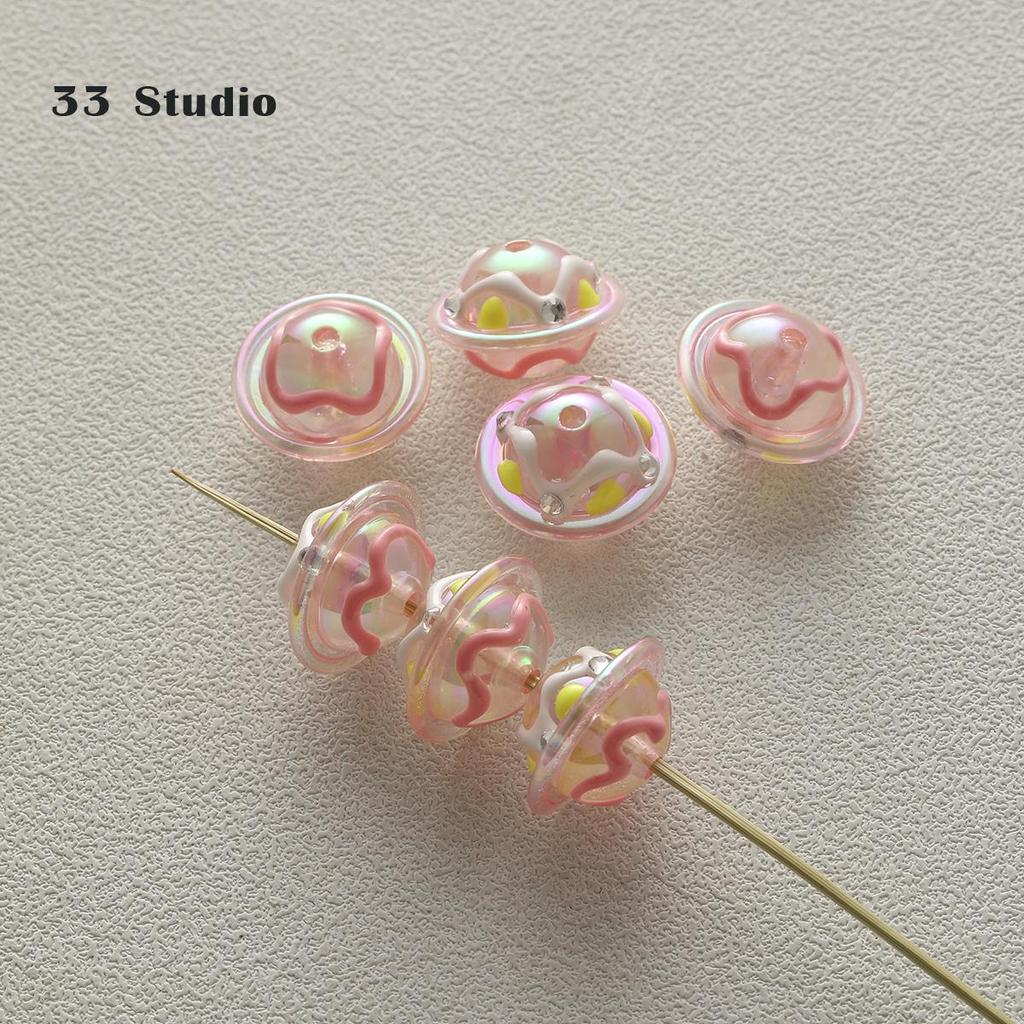Pure Hand-painted Beads Stickers Diamonds Set Pearl Diy Jewelry Accessories Material Package Beads Car Pendant Cell Phone Chain Beads
